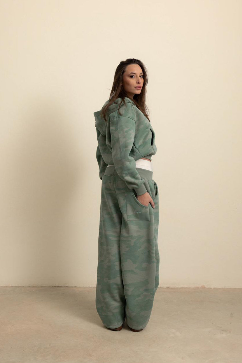 SAGE GREEN CAMO ZIP HOODIE