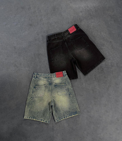 CARBON BLACK DOUBLE KNEE JORTS
