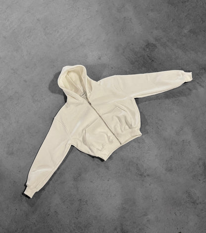 CREAM ZIP HOODIE