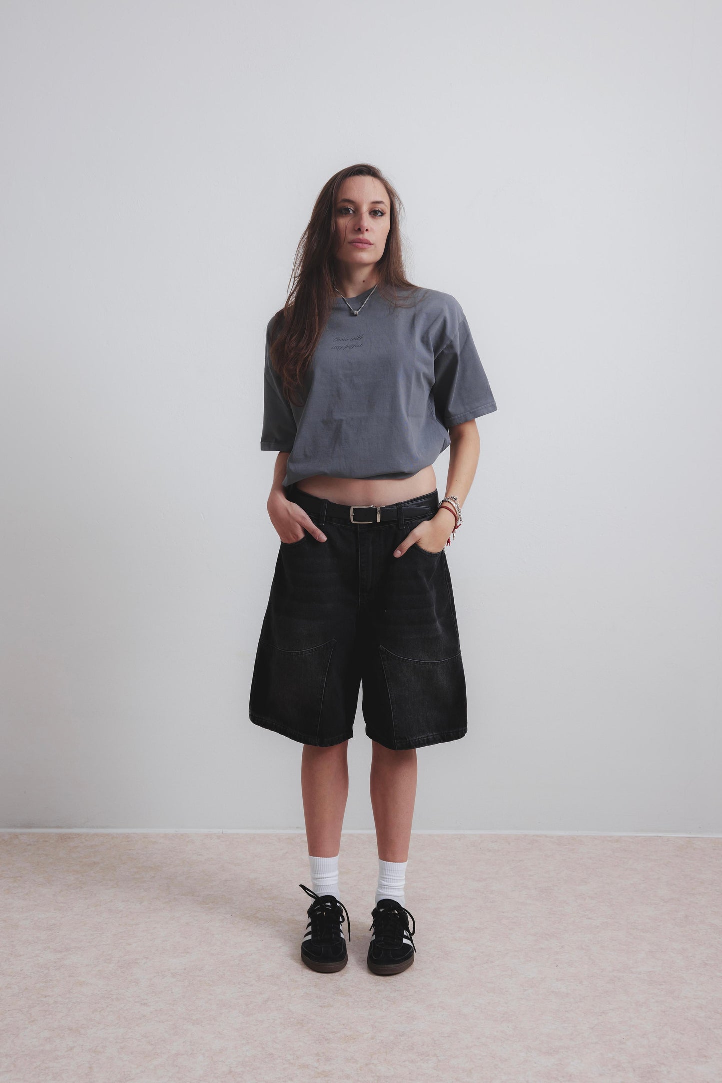 CARBON BLACK DOUBLE KNEE JORTS