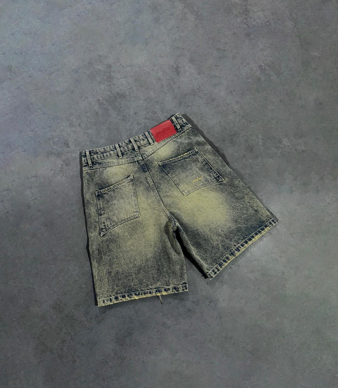 SANDY BLUE DOUBLE KNEE JORTS